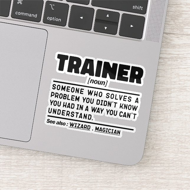 Trainer Noun Definition Training Certified Worker  Sticker (Detail)
