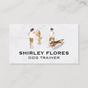 Trainer Working with Dog Business Card