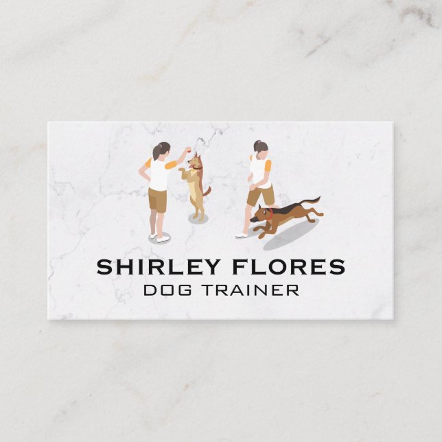 Trainer Working with Dog Business Card (Front)