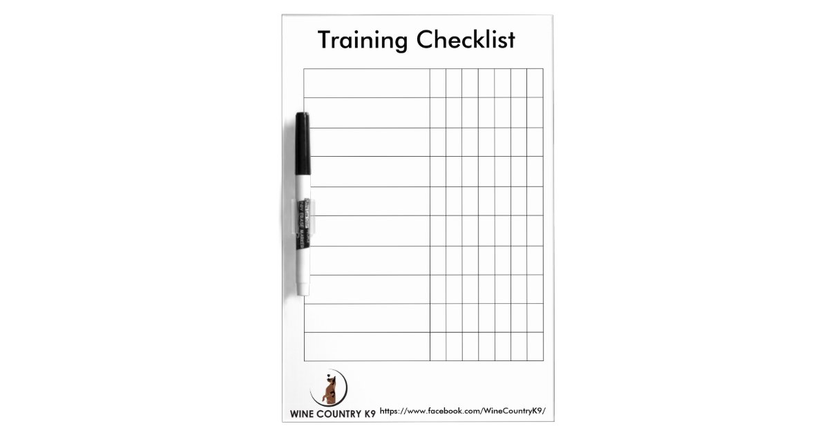 Training Checklist DryErase Board Zazzle