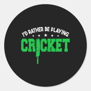 Training Cricket Player Cricket Men Classic Round Sticker