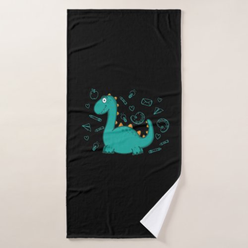 training dinosaurs bath towel