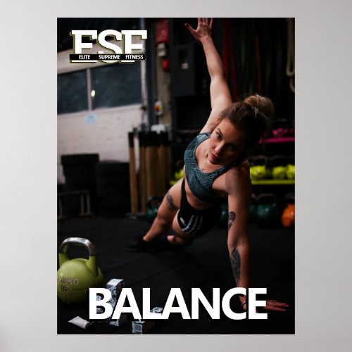 Training Fitness Business Logo Balance Poster