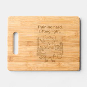 Training Hard, Lifting Light – Funny Bullio  Engraved Cutting Board