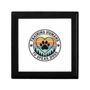 Training Humans to Speak Dogs Vintage Paw Badge_1 Gift Box