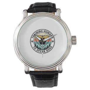 Training Humans to Speak Dogs Vintage Paw Badge_1 Watch