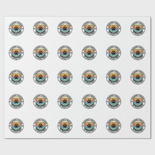 Training Humans to Speak Dogs Vintage Paw Badge_1 Wrapping Paper