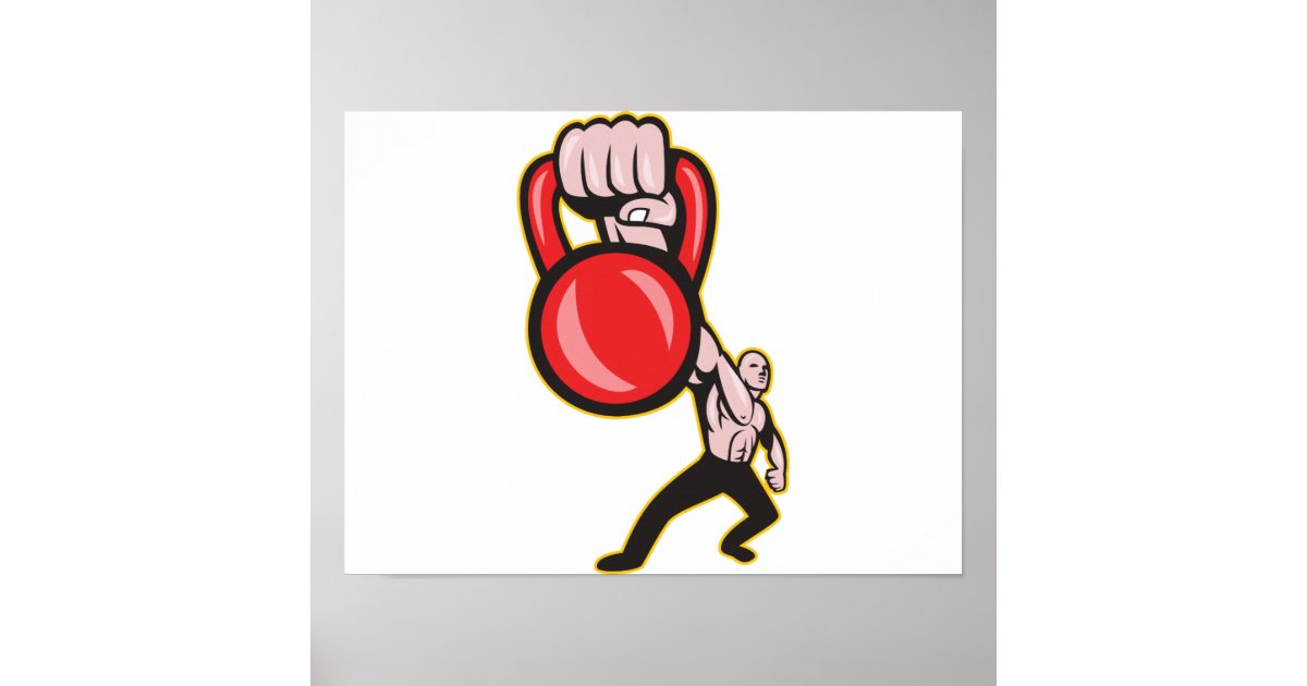 Training Lifting Kettlebell Front Poster | Zazzle