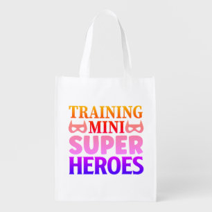 Training Mini Supper Heroes Teacher Gift Grocery Bag