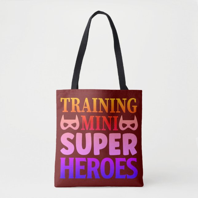 Training Mini Supper Heroes Teacher Gift Tote Bag (Front)