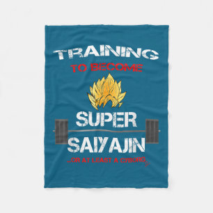Training To Become A Super Saiyajin - Fun Fitness  Fleece Blanket