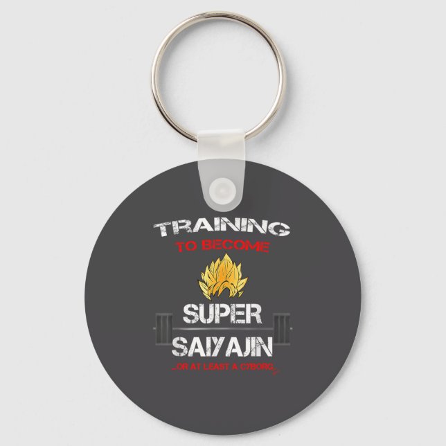 Training To Become A Super Saiyajin - Fun Fitness  Keychain (Front)