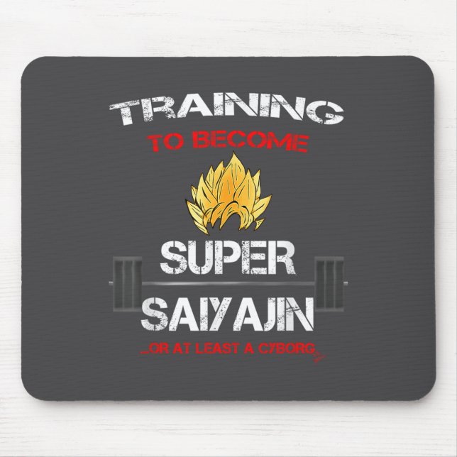 Training To Become A Super Saiyajin - Fun Fitness  Mouse Pad (Front)