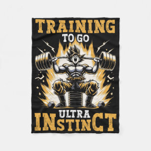 Training To Go Ultra Instinct Gym Weightlifting Bo Fleece Blanket