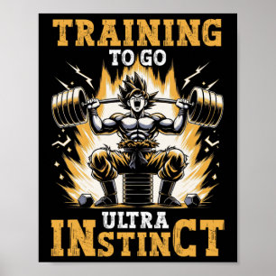 Training To Go Ultra Instinct Gym Weightlifting Bo Poster