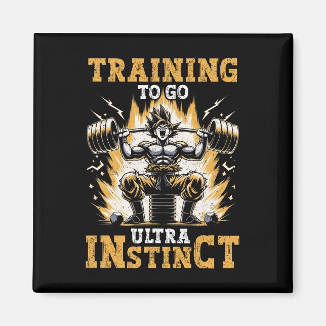 Training To Go Ultra Instinct Gym Weightlifting Di Magnet (Front)