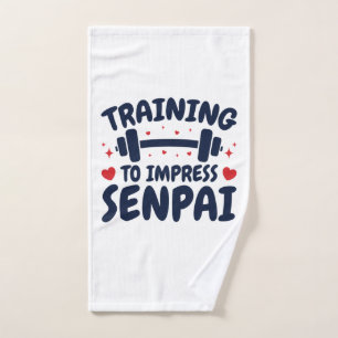 Training to Impress Senpai Anime Workout Hand Towel
