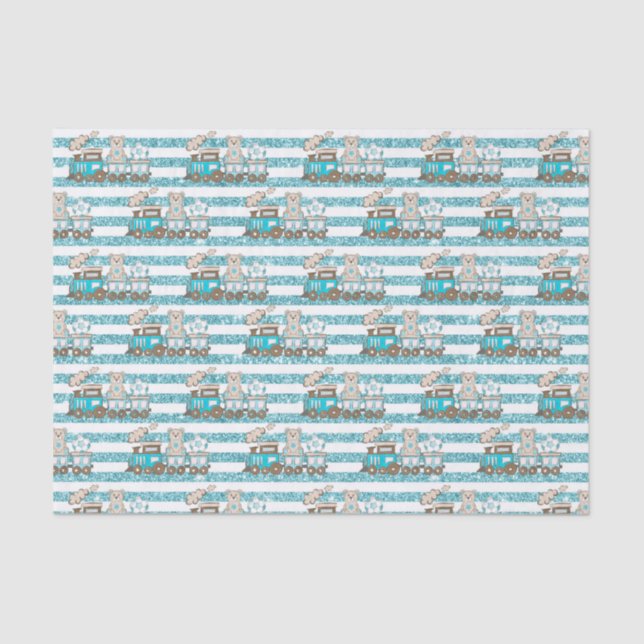 Trains and Bears Tissue Paper (Front)