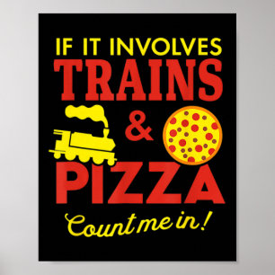 Trains And Pizza Fun Autism Awareness Poster
