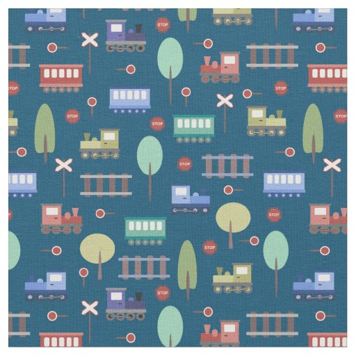 Trains and Railway  Fabric