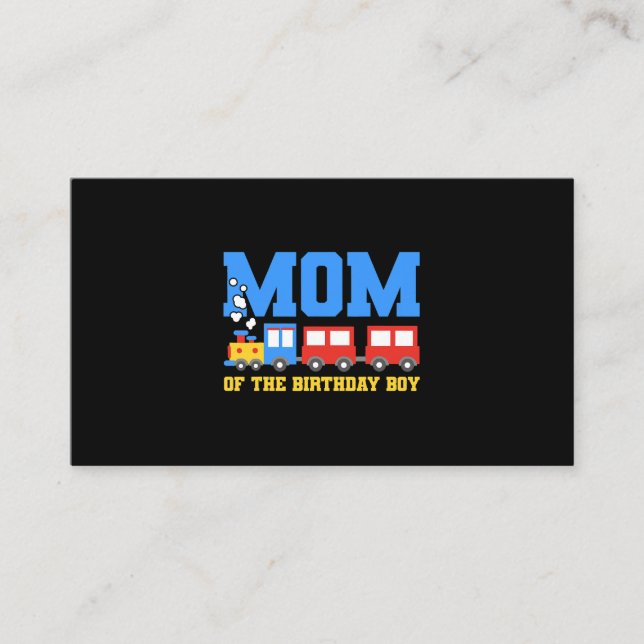 Trains Birthday Theme Mom Birthday Boy Train Birth Business Card (Front)