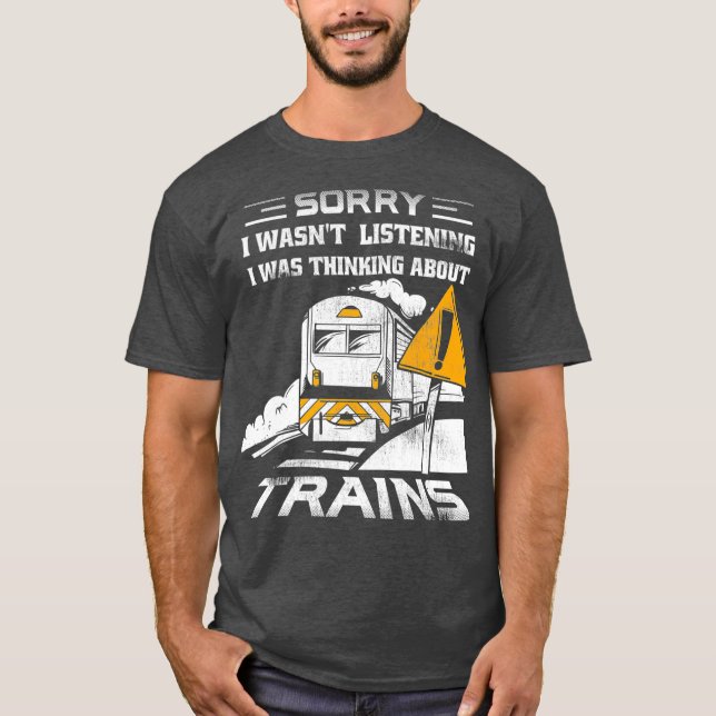 Trains Collector Railroad Conductor Model Train T-Shirt (Front)