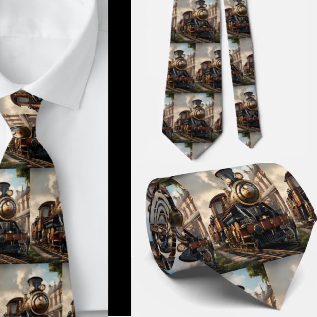 Trains Locomotive Steam Engine Neck Tie (Creator Uploaded)