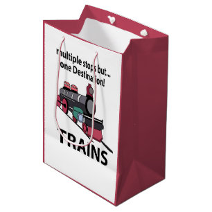 Trains Multiple Stops But One Destination Trains Medium Gift Bag