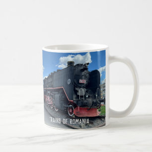 Trains of Romania. Diesel & Steam Train on a Coffee Mug