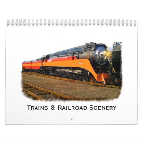 Trains & Railroad Scenery Wall Calendar