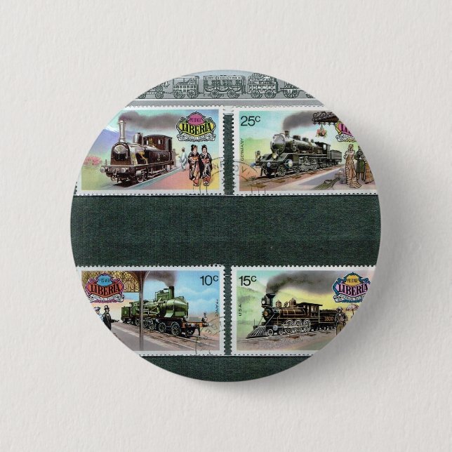 Trains, railways, locomotives 2 pinback button (Front)