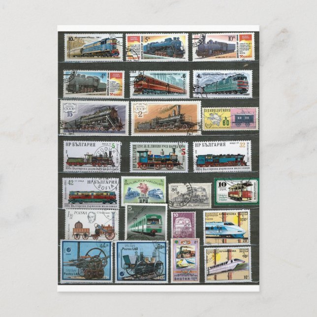 Trains railways locomotives 4 postcard (Front)