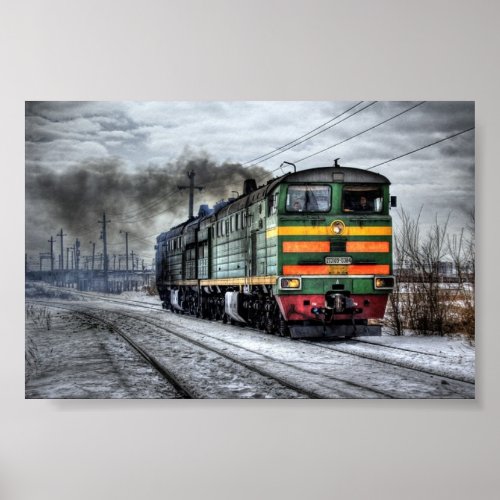 Trains Russian Diesel Engine Poster