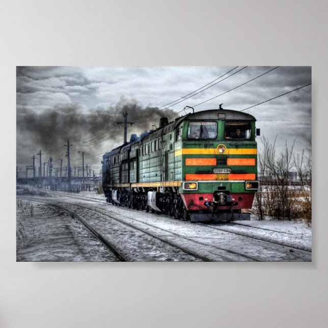 Trains Russian Diesel Engine Poster (Front)