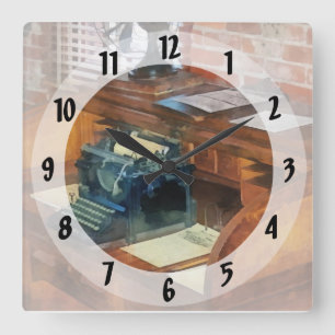 Trains - Station Master's Office Square Wall Clock