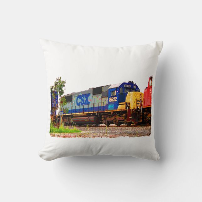 Trains Throw Pillow (Front)