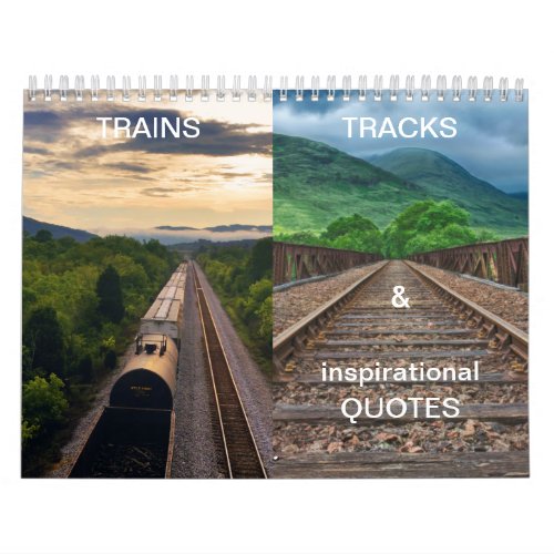 Trains Tracks  Gorgeous Landscapes 12 month Calendar