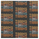 Trains Trains Trains Steam Train Engine Locomotive Fabric