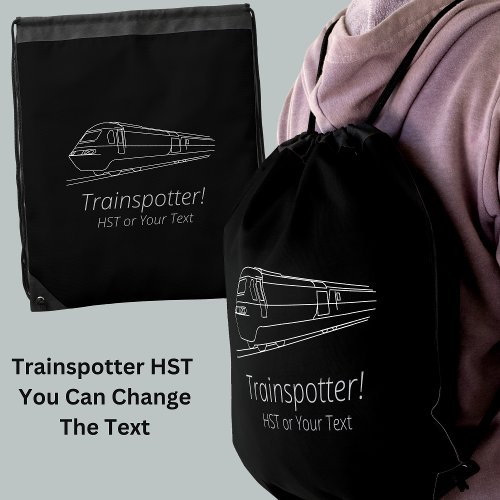 Trainspotter HST Railfan UK Railway Fan Enthusiast Drawstring Bag