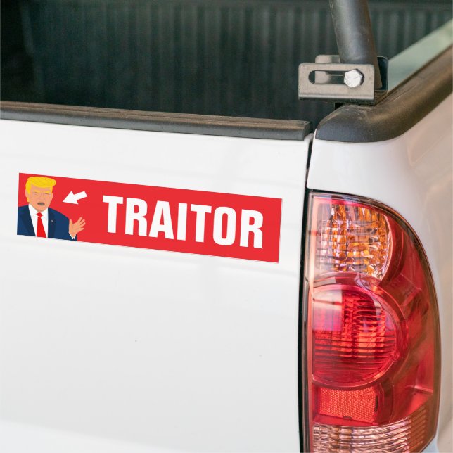 Traitor Anti Trump Car Bumper Sticker (On Truck)