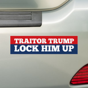 Traitor Trump Lock Him Up Bumper Sticker