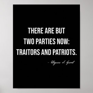 Traitors And Patriots Republican Conservative Trum Poster