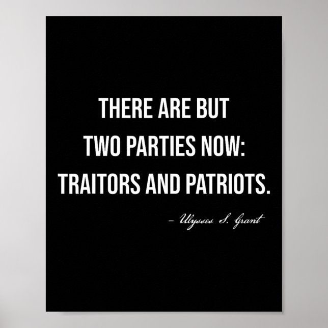 Traitors And Patriots Republican Conservative Trum Poster (Front)
