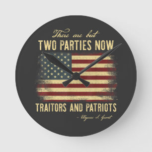 Traitors and Patriots Round Clock