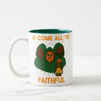 Traitors Christmas Jumper Oh Come All Ye Faithful Two-Tone Coffee Mug