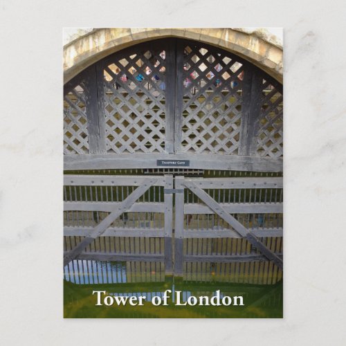 Traitors Gate Tower of London England UK Postcard