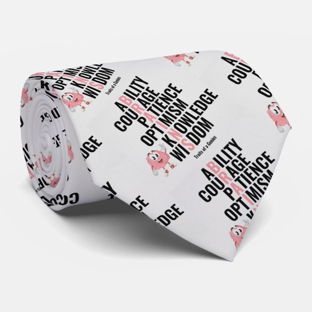 Traits of a Genius Neck Tie (Rolled)