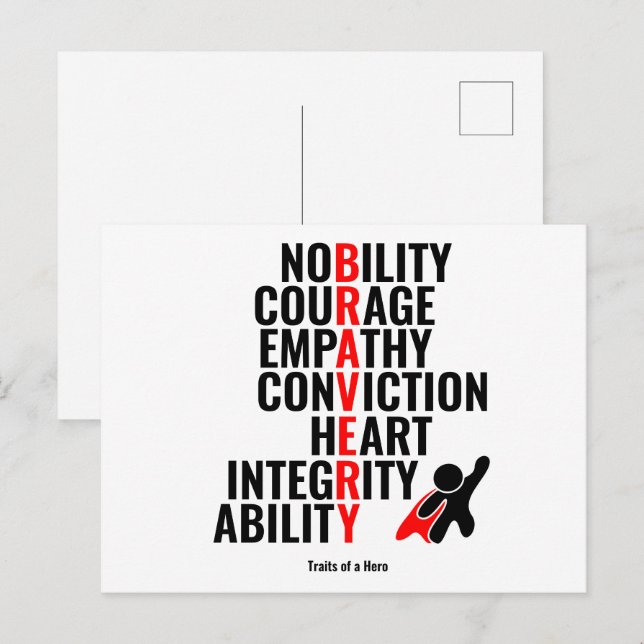 Traits of a Hero Postcard (Front/Back)