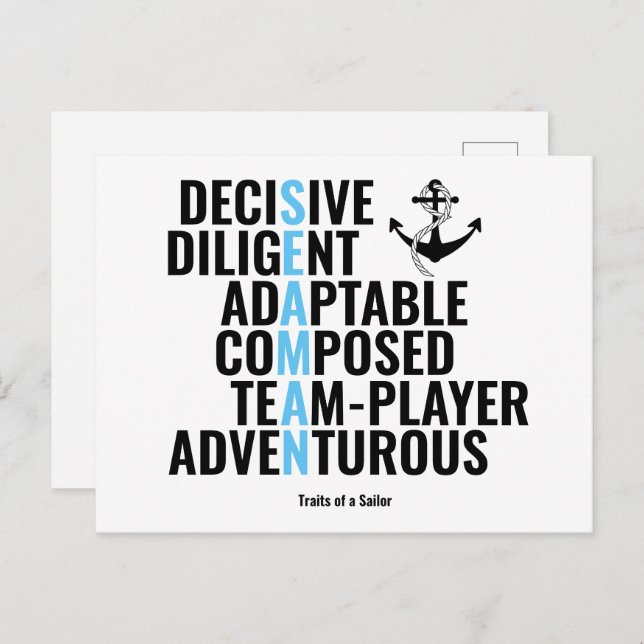 Traits of a Sailor Postcard (Front/Back)