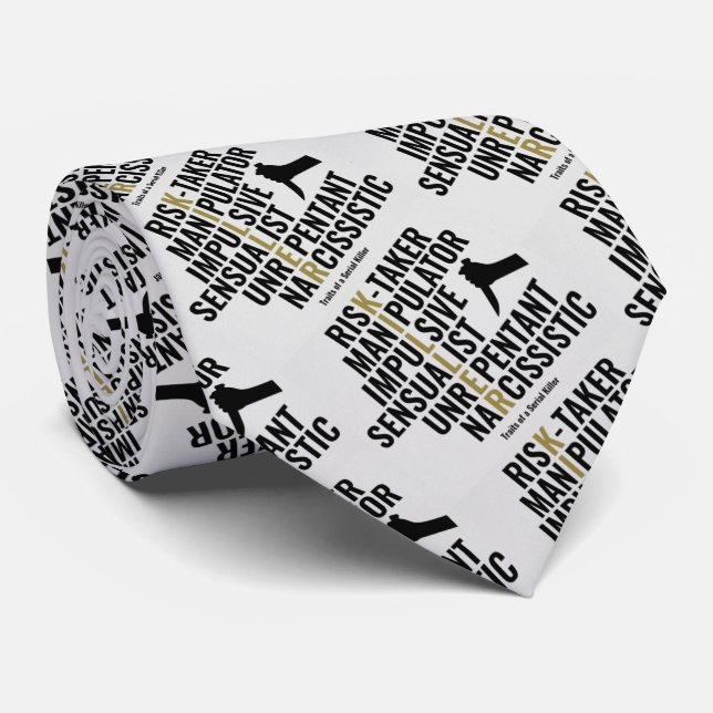 Traits of a Serial Killer Neck Tie (Rolled)